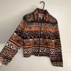 Wooded River Vintage Stylish Animal Print Teddy Jacket